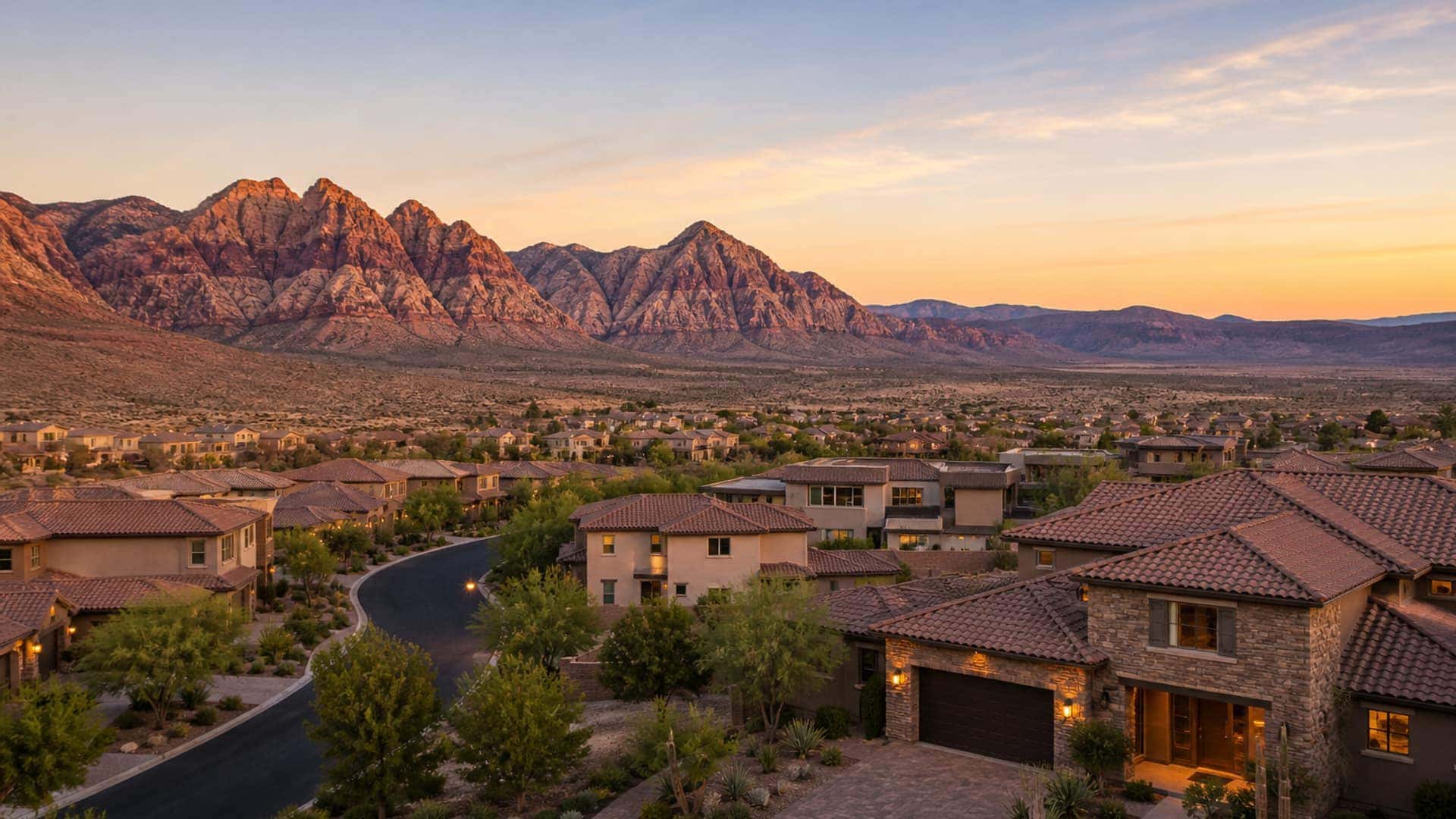 Summerlin residential rooftops near Red Rock Canyon